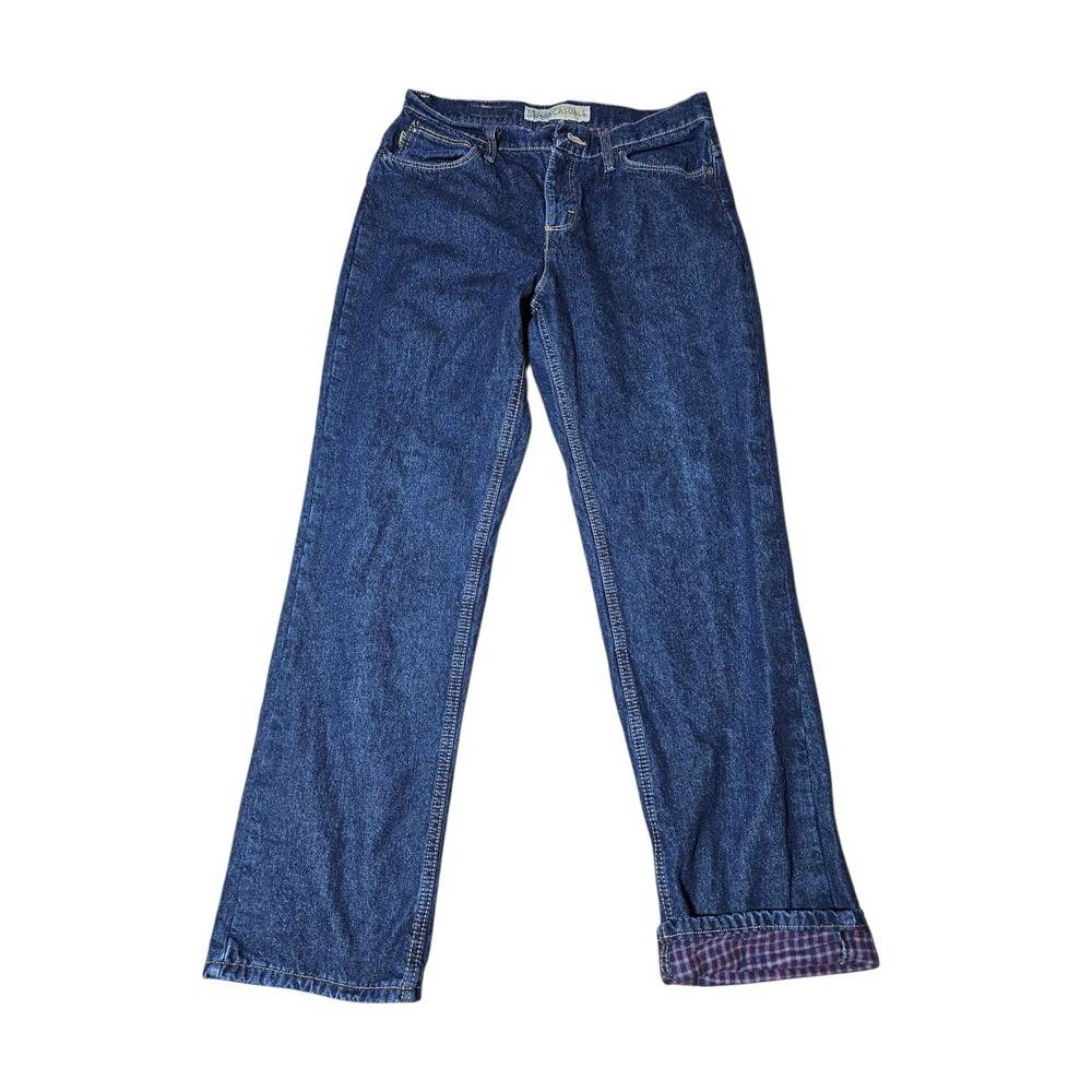 cabelas Flannel Lined Jeans Size 10 Regular Denim Pants Blue Warm Outdoors